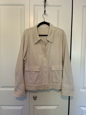 Uniqlo Women's Light Beige Utility Button Jacket, XL